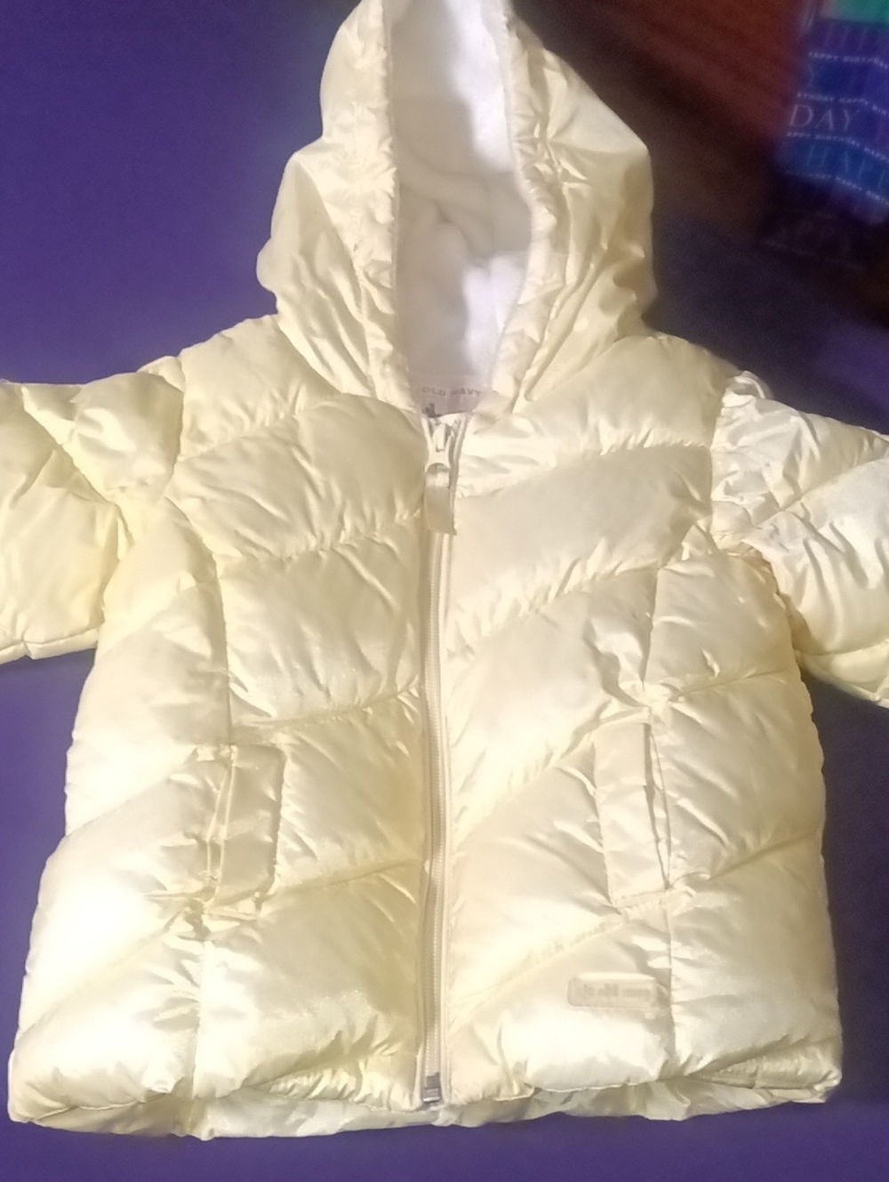 Old Navy Kids Hooded Puffer Jacket Butter Yellow